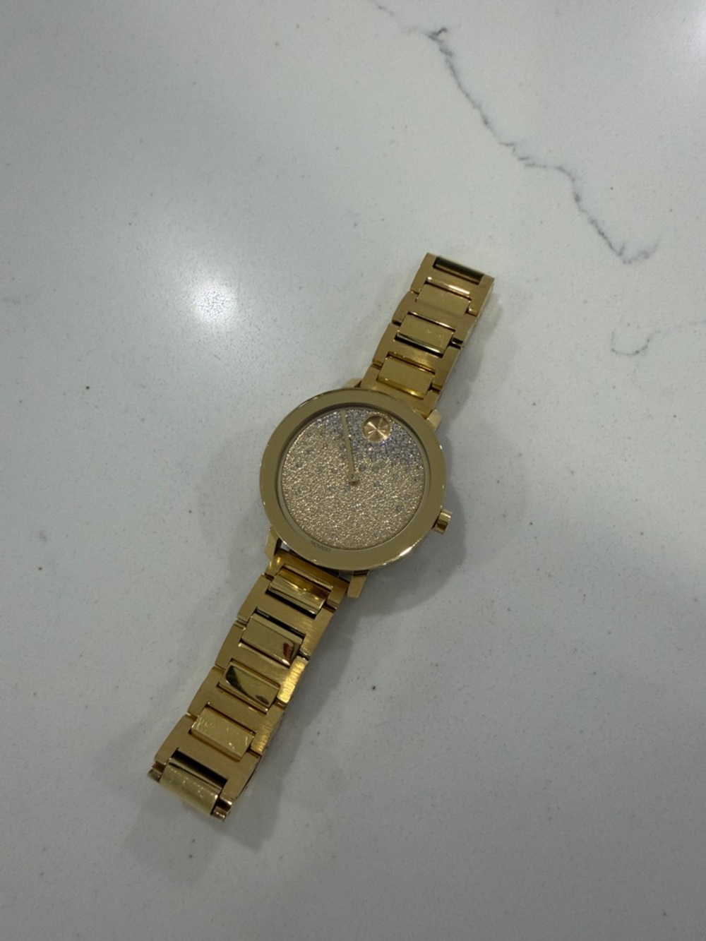 Movado Gold Tone Crystal Dial Women's Bracelet Watch